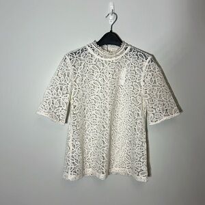 Loft Lace Mock Neck Shirt